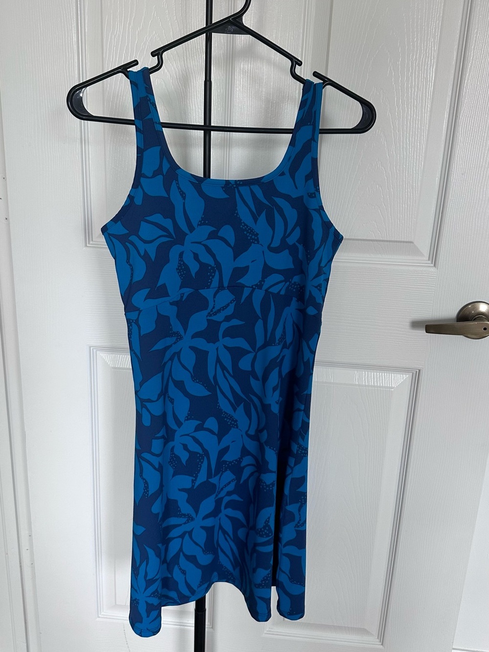 Columbia Blue Floral Tank Mini Dress